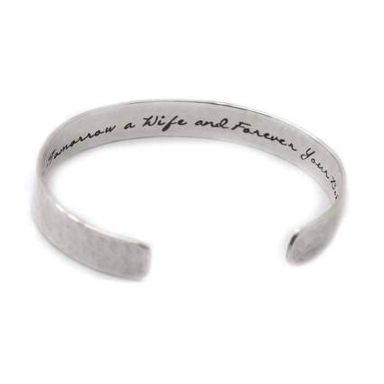 personalized silver cuff bracelet