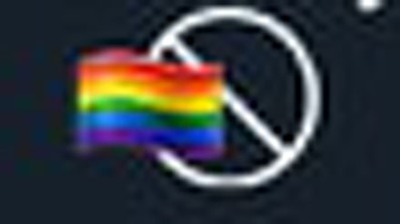 gay flag emoji strikethrough