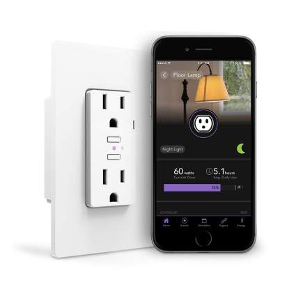 iDevices IDEV0010 Wi-Fi Smart Wall Outlet, Works with Alexa White