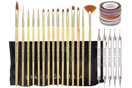 50 piece nail art toll set with brushes
