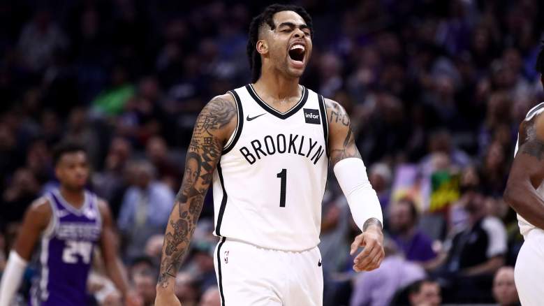 D'Angelo Russell #1 of the Brooklyn Nets