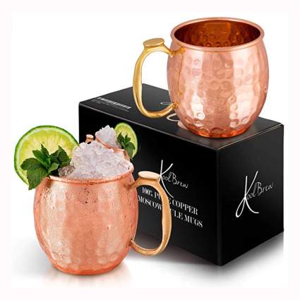 hammered copper moscow mule mugs