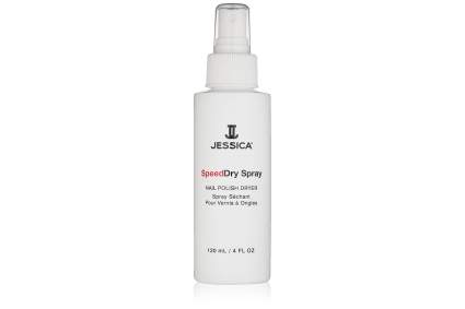 White bottle of Jessica speed dry spray