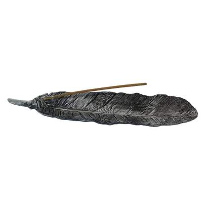 silver feather incense burner