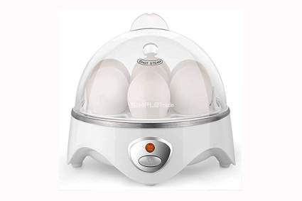 white electric egg cooker