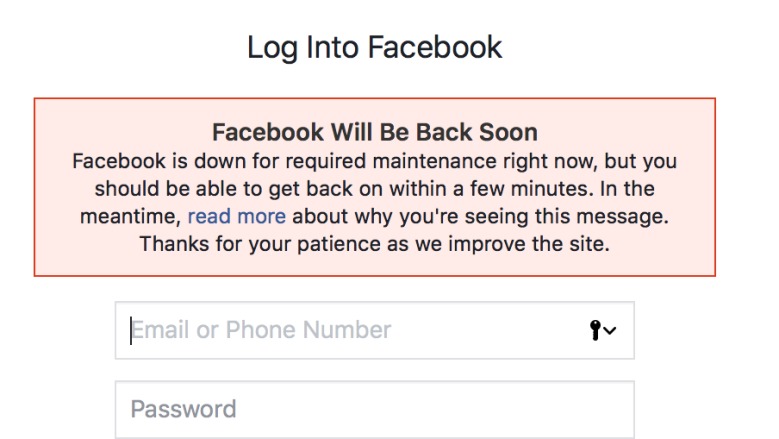 Facebook Suffers Outage For Some: Your 'Account Temporarily