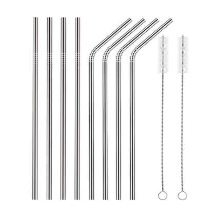 sonvera Stainless Steel Drinking Straws With Cleaning Brush