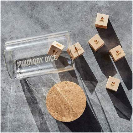 Shaker of wooden dice