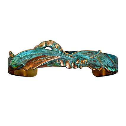 verdigris brass art nouveau dragonfly cuff bracelet