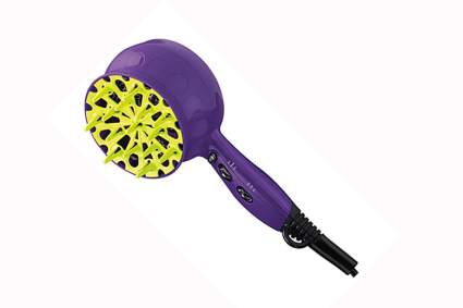 purple and green diffuser hair dryer