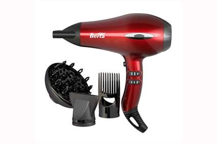 red ceramic ionic blow dryer and diffuser