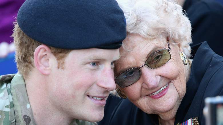 Prince Harry with Daphne Dunne.