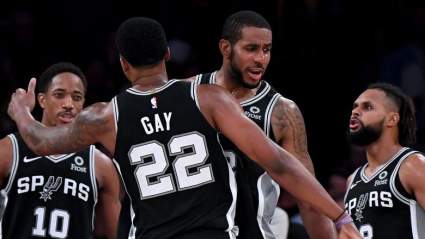 WATCH: Rudy Gay Puts DeMar DeRozan Into Mock Headlock During Spurs Presser