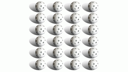 white plastic practice golf balls