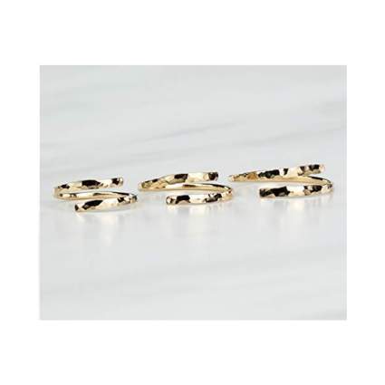 hammered 14k gold fill bypass midi ring