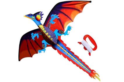 HENGDA KITE-Upgrade Classical Dragon Kite-Easy to Fly-55inch x 62inch Single Line with Tail