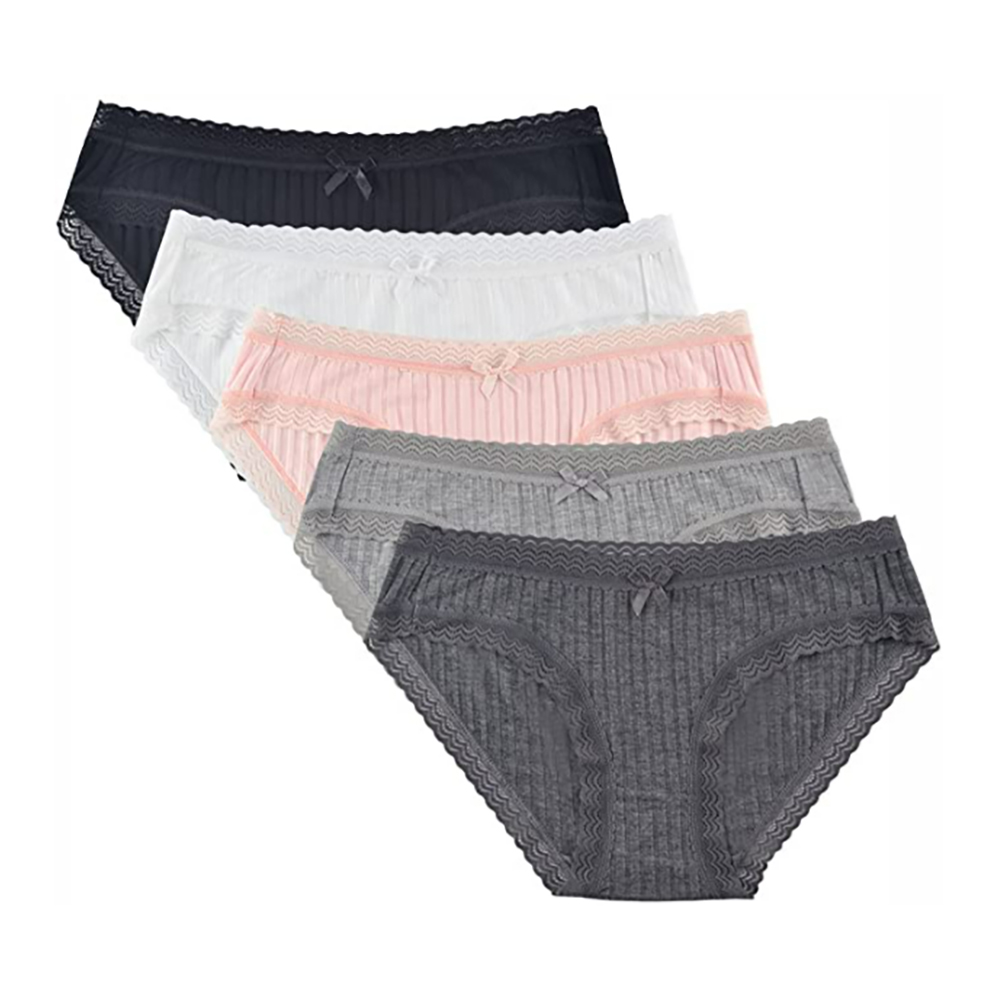 TEERFU 5Pack Womens Bamboo Full Briefs Soft Underwear Breathable Panties 5Colors Ladies Knickers Multipack