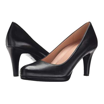 black low platform dress pumps