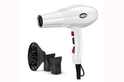 white ceramic ionic blow dryer and diffuser