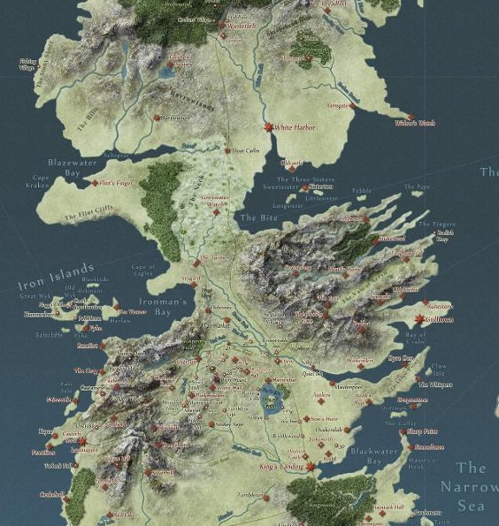 Game of Thrones Map S8E5: King's Landing, Dragonstone & Winterfell