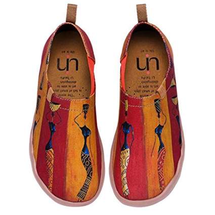 african print canvas slip ons