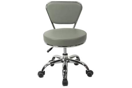 Grey pedicure stool on wheels