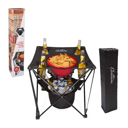 Tail gate table with beers and chips