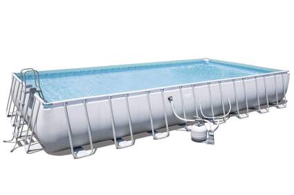 Bestway 56625E 31.3 x 16-Foot Rectangular Frame Above Ground Pool Set with Pump