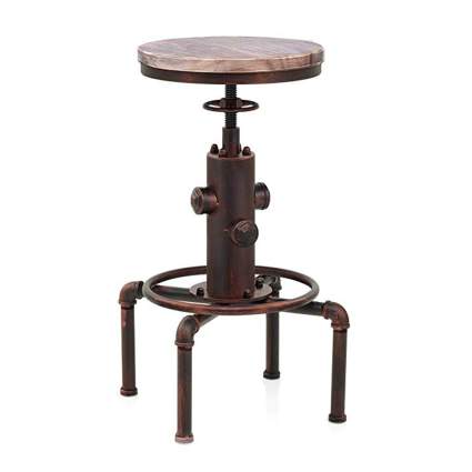 vintage look industrial metal bar stool