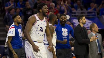 WATCH: Joel Embiid Throws Down Massive Windmill Dunk vs. Raptors