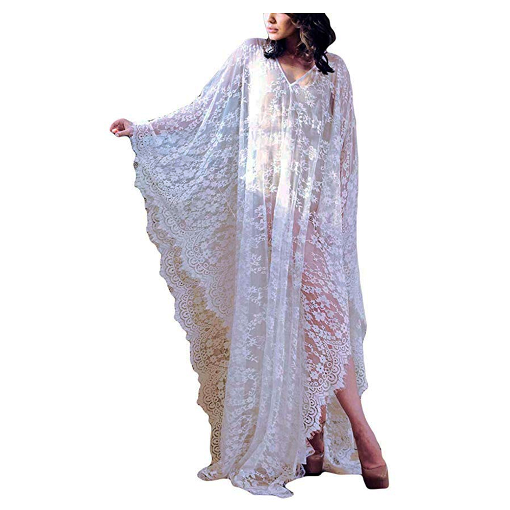 white lace caftan