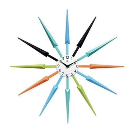 multi color mid century modern starburst clock