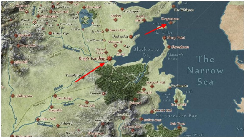 King's Landing to Dragonstone Game of Thrones Map