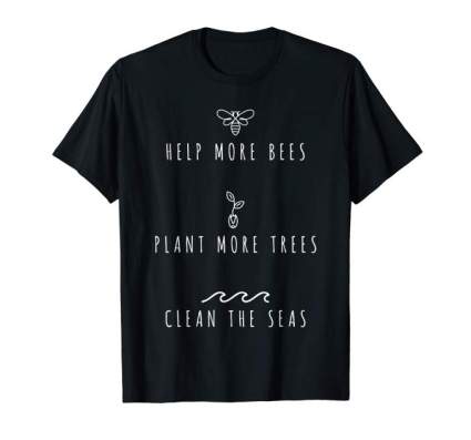 Save Bees Trees Seas Earth Hippie Beekeeper Tshirt