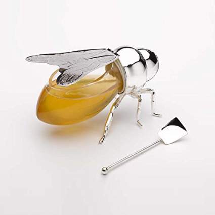 Silver Plated Bee Honey Jar
