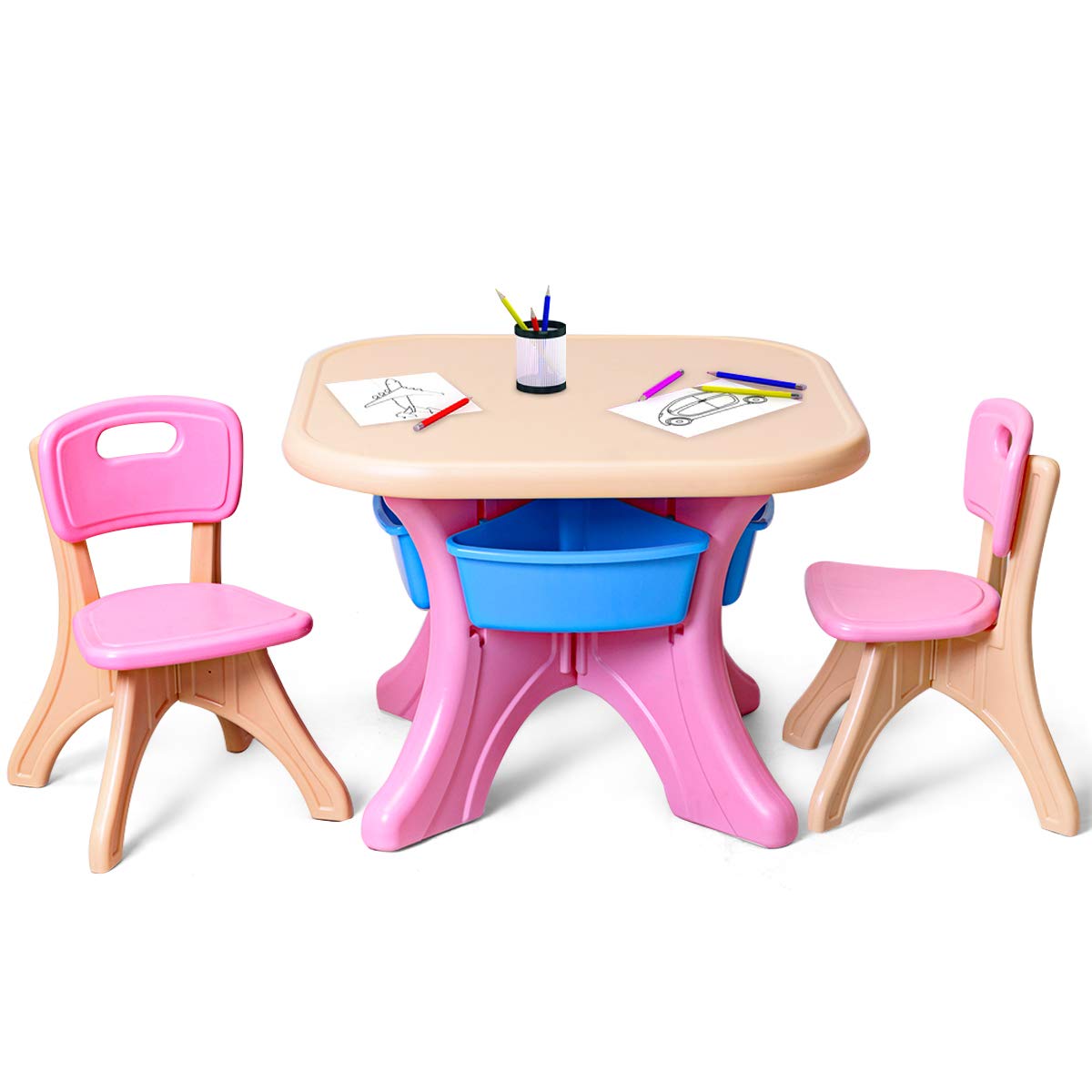 children's table with storage underneath