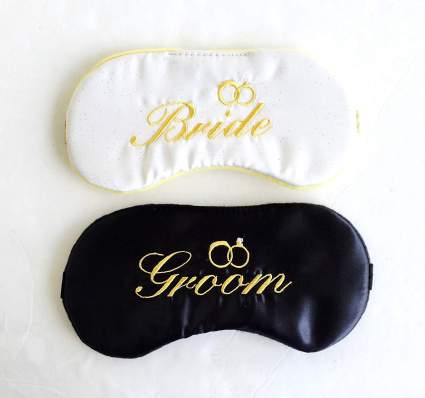 Bride and Groom Wedding Sleep Mask Set