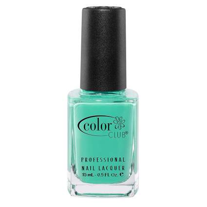 Neon turquoise nail polish