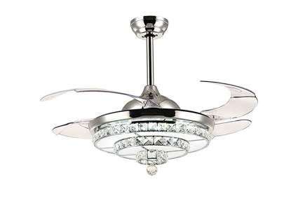 chrome and crystal ceiling fan
