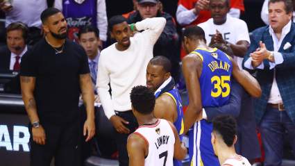 Drake Reacts Emotionally, Consoles Kevin Durant After Injury [WATCH]