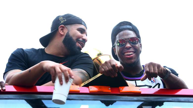 WATCH: Drake Chugs Beer During Raptors Parade [Video]