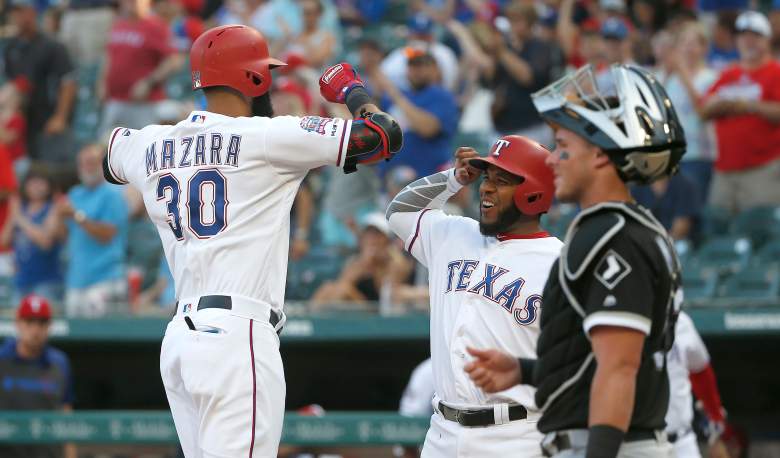 Texas Rangers' outfielder Nomar Mazara slammed a 505-foot home run on Friday night against the White Sox that tied a Statcast era record.