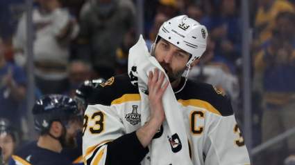 WATCH: Bruins’ Zdeno Chara Takes Puck to Face, Bleeds, Waves Off Trainer
