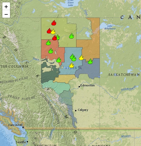 Forest Fire Map Of Alberta - United States Map