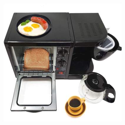Breakfast station with toaster griddle and coffee maker