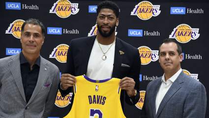 Anthony Davis Wears Lakers Uniform for First Time [LOOK]