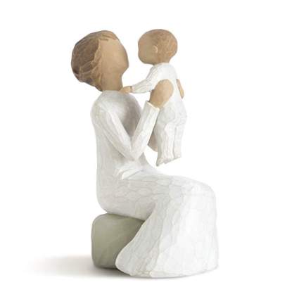 hand sculpted grandma and baby figurine