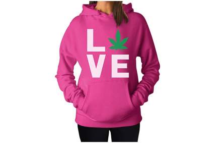 Love weed hoodie womens