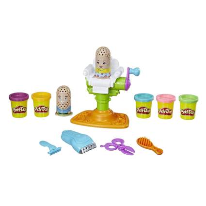 Play-Doh Buzz 'n Cut Fuzzy Pumper Barber Shop Toy with Electric Buzzer and 5 Non-Toxic Play-Doh Colors