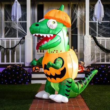 6.5 Foot Inflatable Trick or Treat Dinosaur